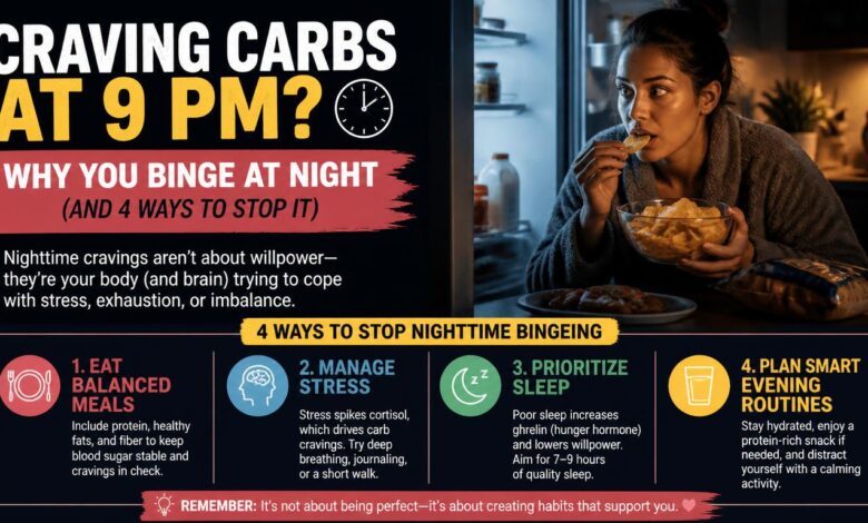 Craving Carbs at 9 PM? Why You Binge at Night (And 4 Ways to Stop It)