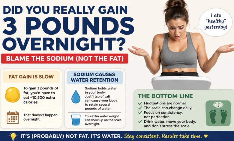Did You Really Gain 3 Pounds Overnight Blame the Sodium (Not the Fat)