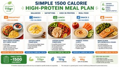 Simple 1500 Calorie Meal Plan High Protein